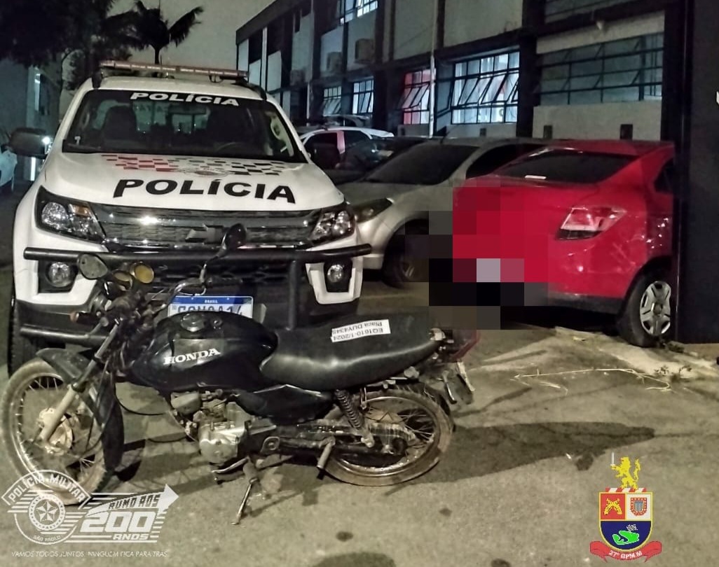 POLÍCIA MILITAR PRENDE INDIVÍDUO POR RECEPTAÇÃO E RECUPERA MOTOCICLETA FURTADA EM GRAJAU SÃO PAULO