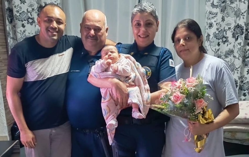 Bebê de 45 dias é salva de engasgo por guarnição durante patrulhamento da GCM de Mauá