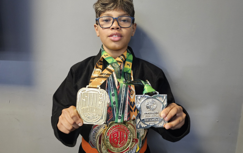Jovem talento de Ribeirão Pires se destaca no jiu-jitsu e conquista pódio em campeonato nacional